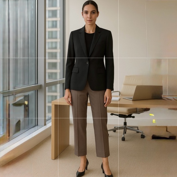 Lafayette 148 New York Virgin Wool Blend Ankle Crop Straight Leg Pants Sz 8 💛 - Picture 1 of 12